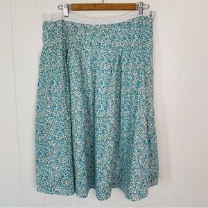 Marks & Spencer White & Blue Floral Pattern Skirt 12
